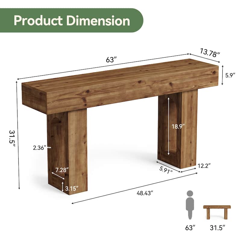 Solid Wood Console Table, 63-Inch Long