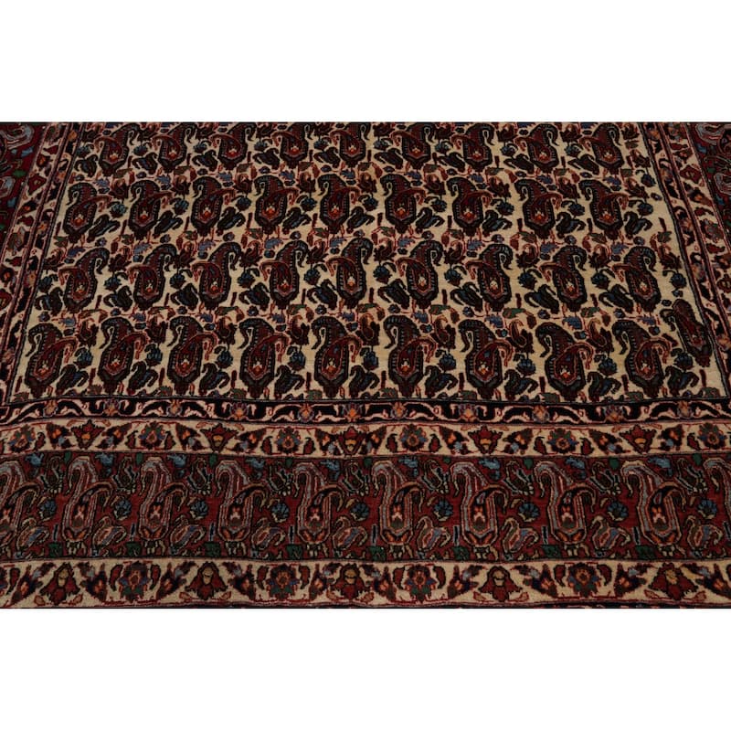 Hand Knotted Oriental 100% Wool Carpet Traditional All-Over Beige & Ivories Bakhtiari Area Rug - 11' 0'' X 7' 4''