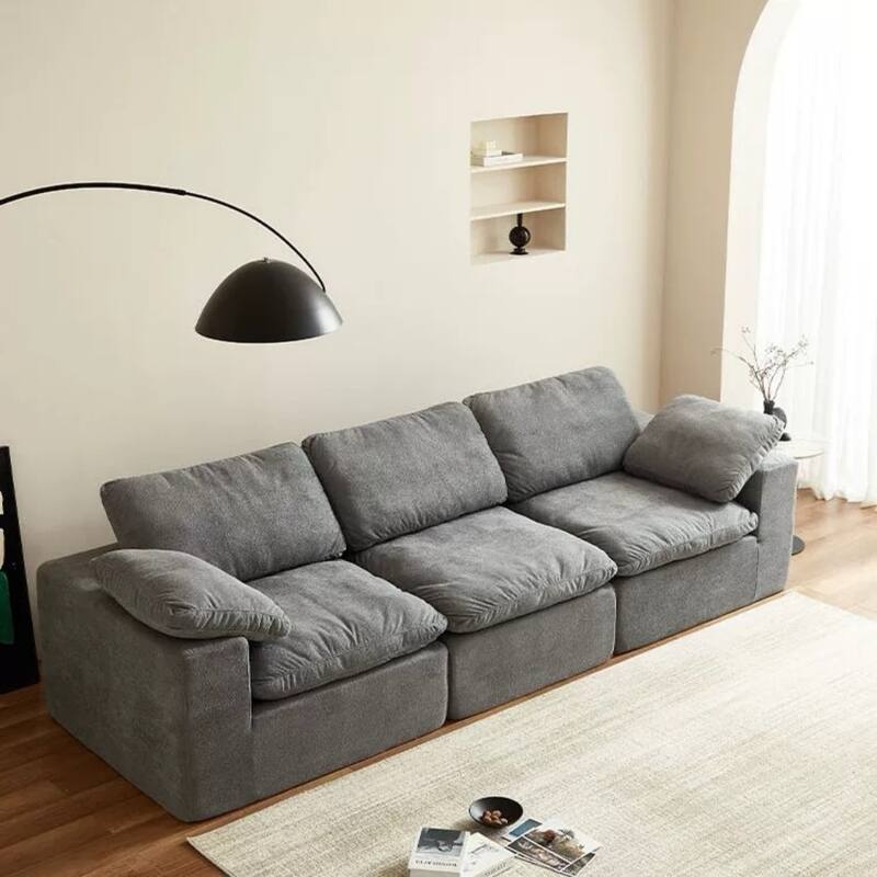 118" Chenille Fabric Upholstered 3-Seater Sofa