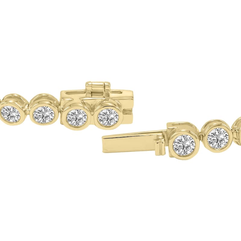 Marquee 7 Carat TW Bezel Set Lab Grown Diamond Bracelet in 14K Yellow Gold