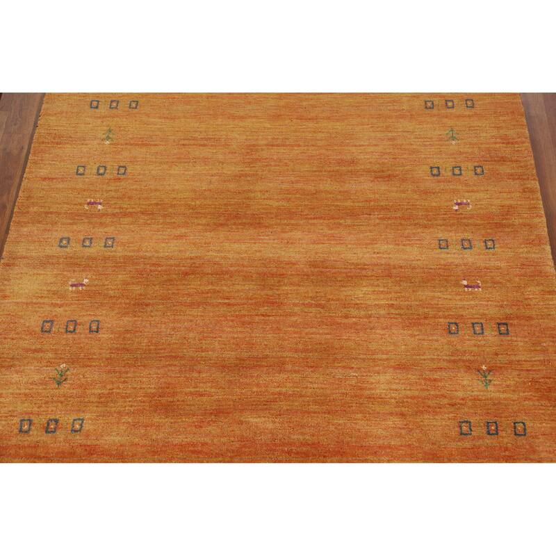 Hand Knotted Oriental 100% Wool Carpet Tribal Tribal Oranges & Rust Gabbeh Area Rug - 7' 8'' X 4' 11''