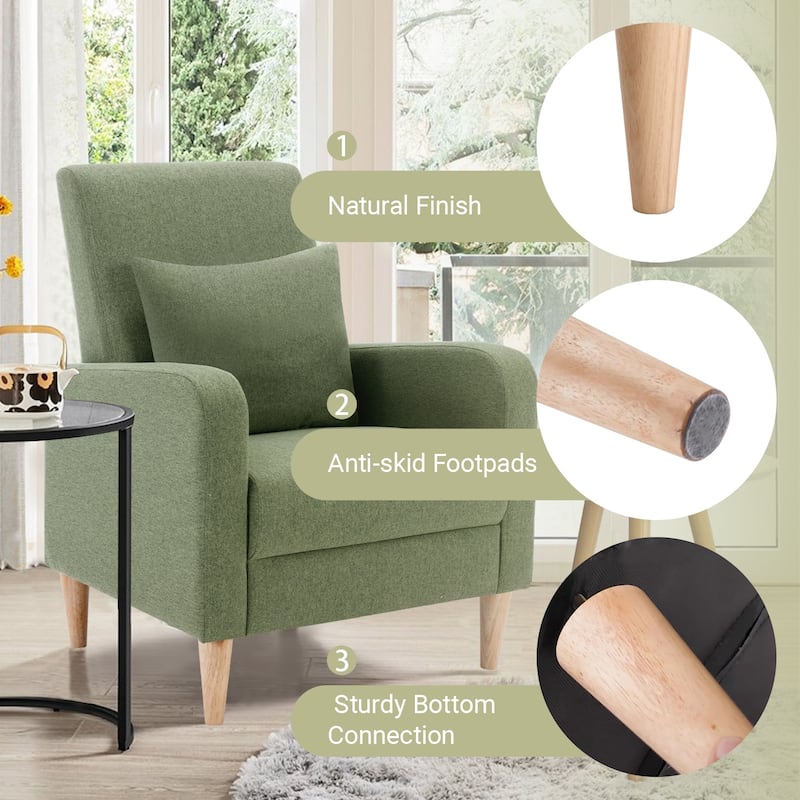 Fabric/Leather Modern Accent Chairs with Lounge Seat