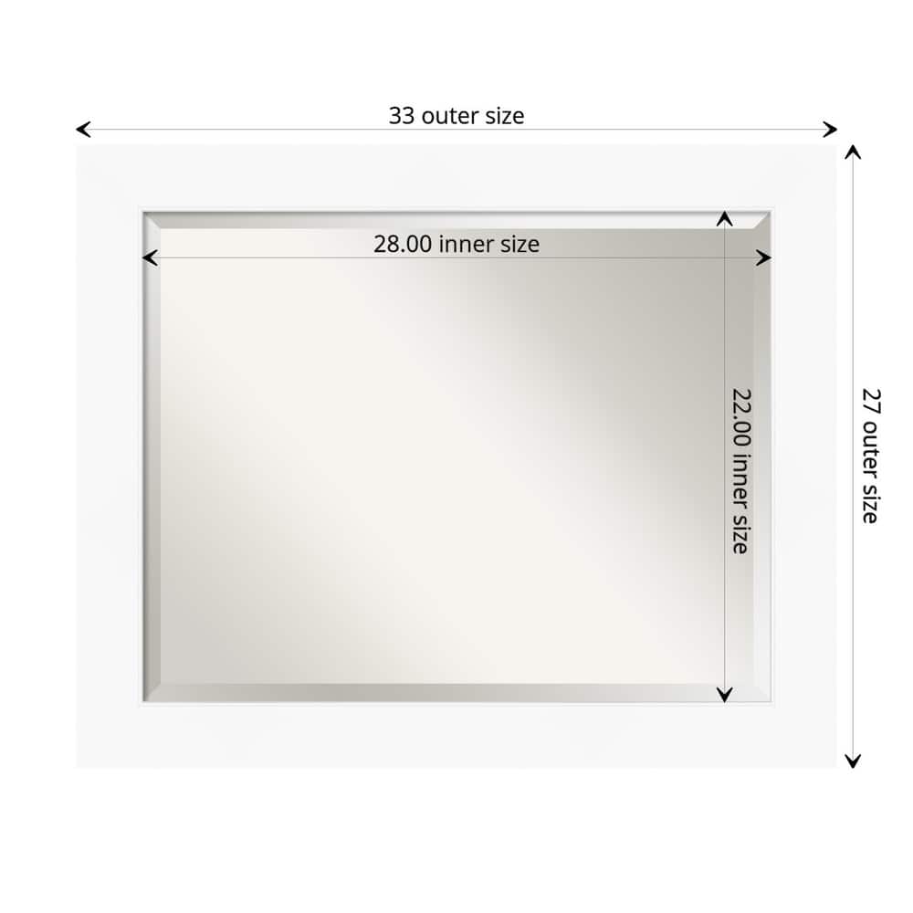 Beveled Bathroom Wall Mirror - Cabinet White Frame