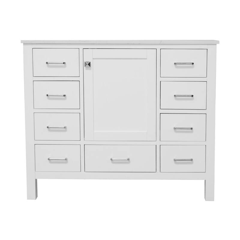 KitchenBathCollection Horizon 42" Bathroom Vanity with Engineered Carrara Top