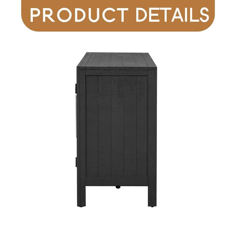 Designed Storage Cabinet Sideboard with MDF+Pine veneer , Adjustable Shelves, Suitable for Living Rooms