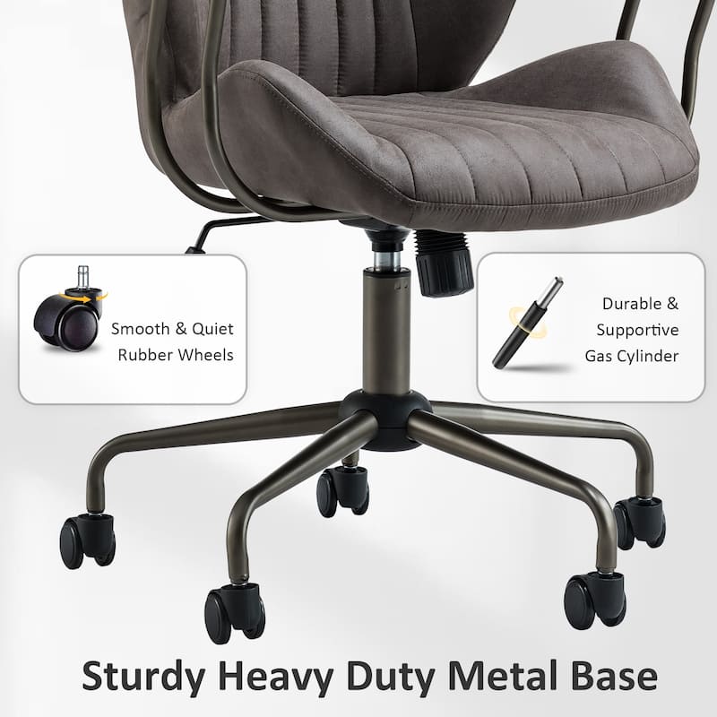 OVIOS Suede Fabric Ergonomic Office Chair Desk Chair Lumbar Support