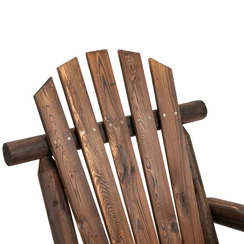 Outsuuny Adirondack Rocking Chair with Slatted Design and Oversize Back for Porch, Poolside, or Garden Lounging