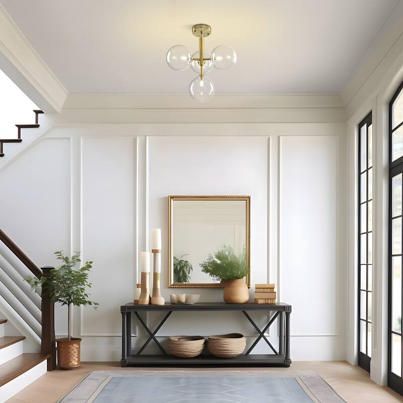 Starsky 4-Light Modern Sputnik Sphere Clear Glass Bubble Chandelier