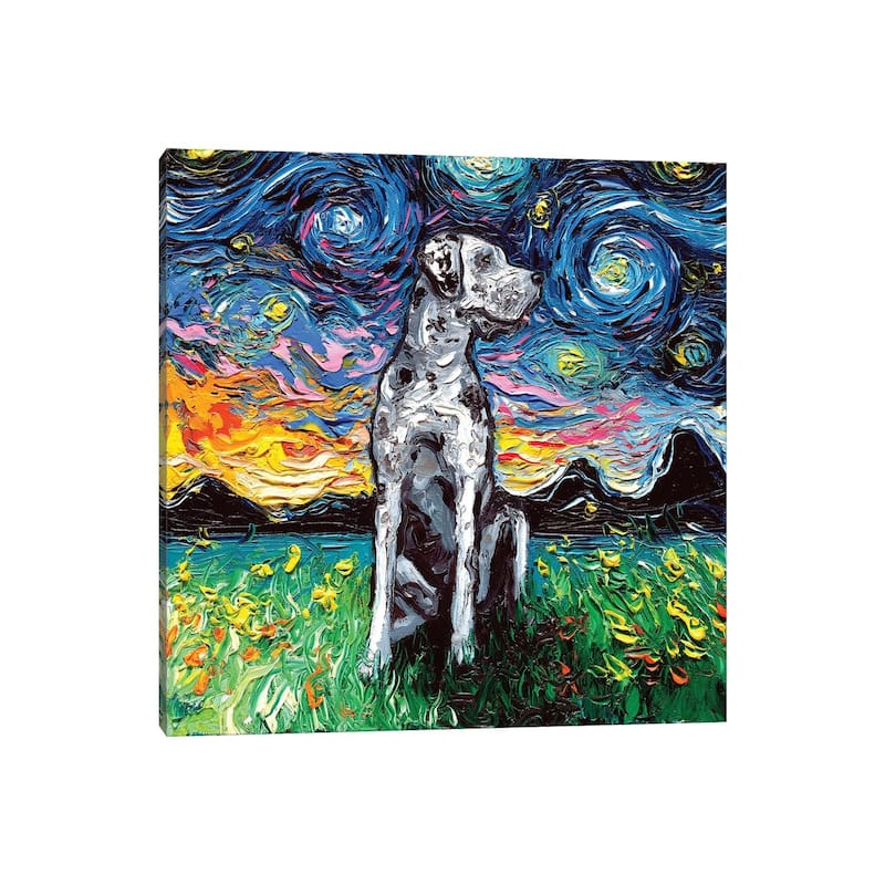 iCanvas "Merle Great Dane Night" by Aja Trier Canvas Print