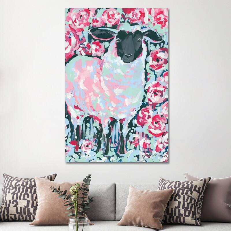 iCanvas "My Sheep Rose" by Jessica Mingo Canvas Print