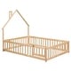 preview thumbnail 98 of 109, Twin/Full Montessori Toddler Floor Bed Frame, Modern House-Shaped Bed Frame with Fence and Full-Length Guardrails for Girls Boys