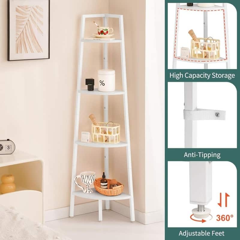 4-Tier Corner Bookshelf