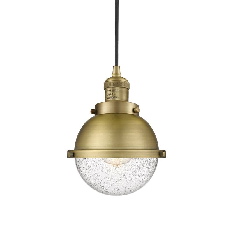 Innovations Lighting 201C-10-7 Hampden Pendant Hampden 7" Wide Mini - Brushed Brass / Seedy