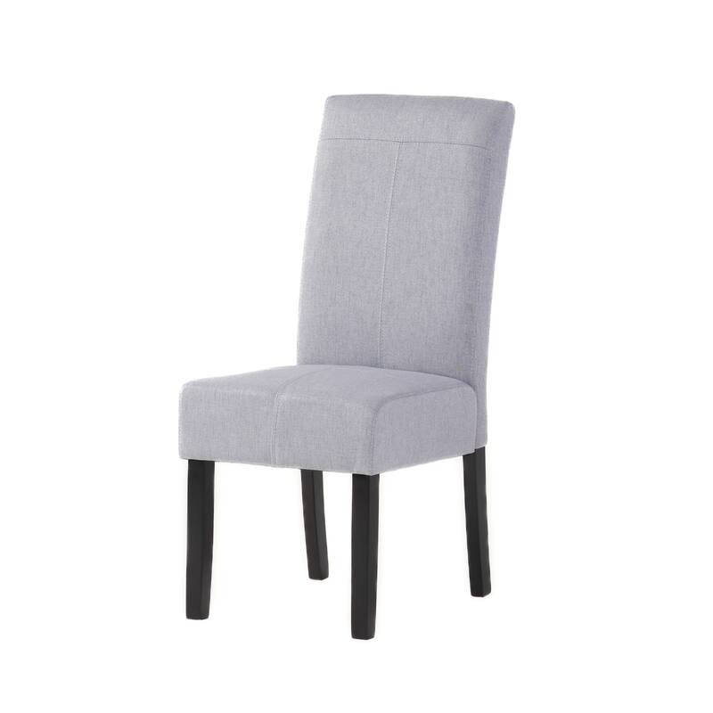 Modern Upholstered Dining Chair Set of 2 – T-Stitch Design, Wood Legs, Contemporary Style – 17.75" W x 39.75" H