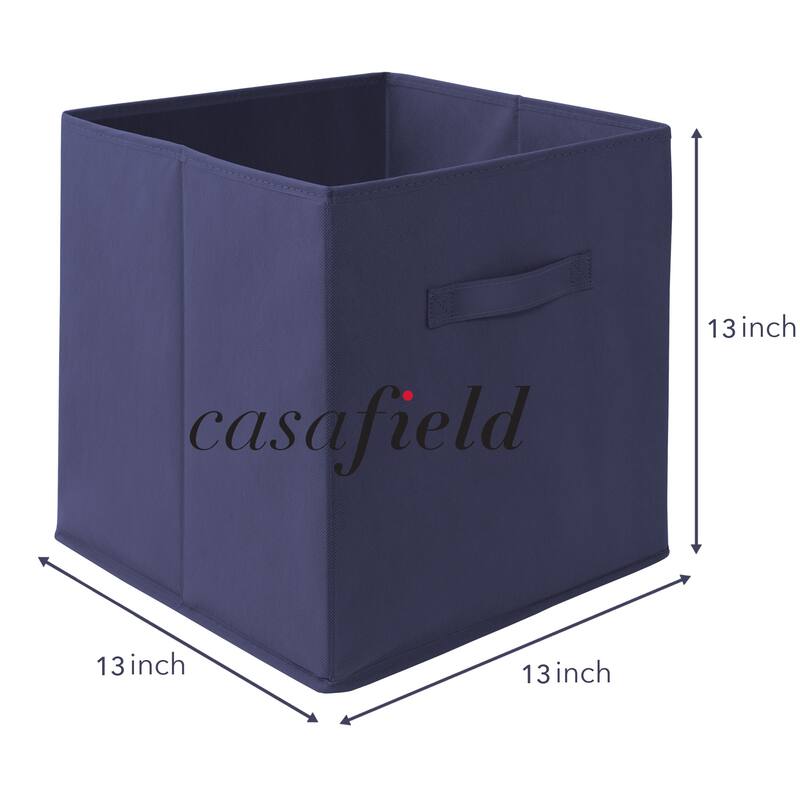 Set of 12 Collapsible Fabric Cubes 13in Storage Bins Navy Blue - Navy Blue - 13" x 13" x 13"