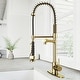 preview thumbnail 55 of 85, VIGO Zurich Pull-Down Spray Kitchen Faucet Faucet with Deck Plate - Matte Gold