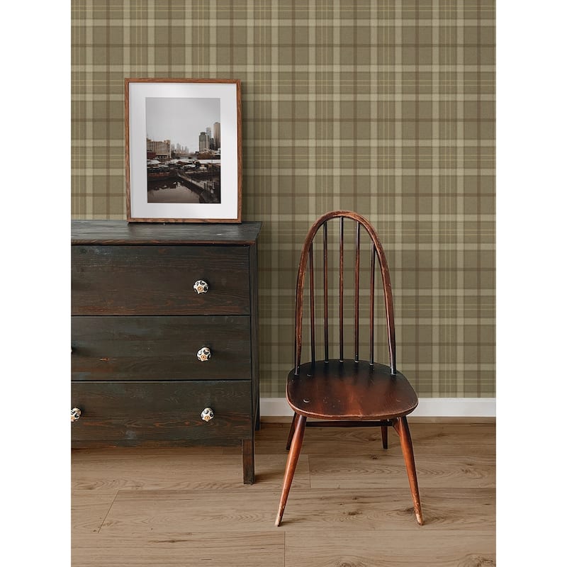 NextWall Tailor Plaid Peel and Stick Wallpaper