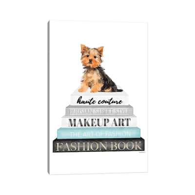 iCanvas "Grey Books With Teal, Yorkie" by Amanda Greenwood Canvas Print