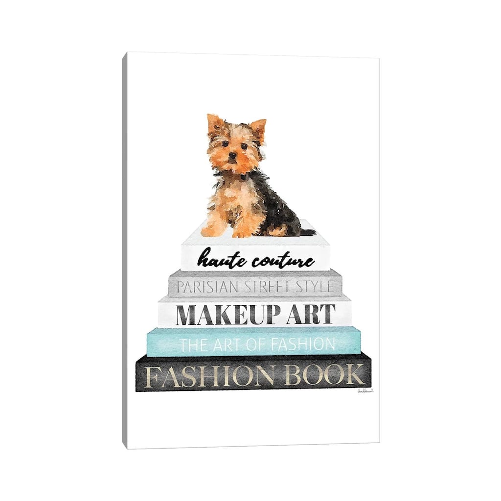 iCanvas "Grey Books With Teal, Yorkie" by Amanda Greenwood Canvas Print