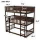 preview thumbnail 19 of 30, Triple Rubber Wood Detachable Bunk Bed with Ladders and Guardrails,Twin Size