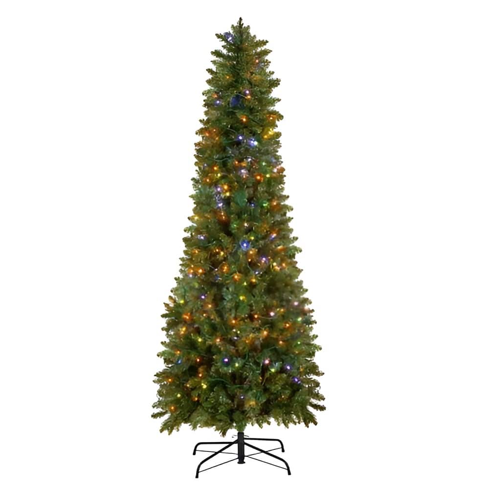 Green PVC and Iron 6ft Pre-Lit Christmas Tree with 240 LED Lights and 11 Modes - 2.3 x 6 ft