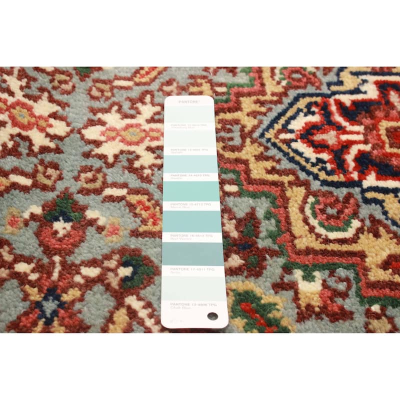 ECARPETGALLERY Hand-knotted Serapi Heritage Turquoise Wool Rug - 2'6 x 19'8