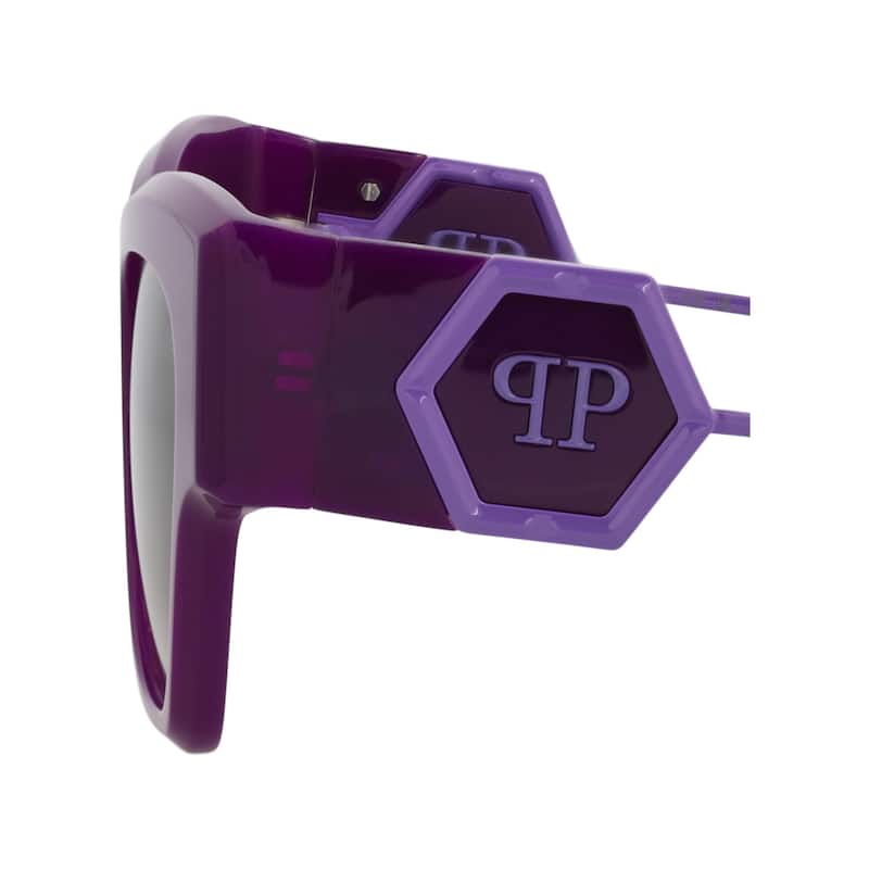 Philipp Plein Cat Eye-Frame Acetate Sunglasses, Gradient Smoke Lens, Opal Violet Frame