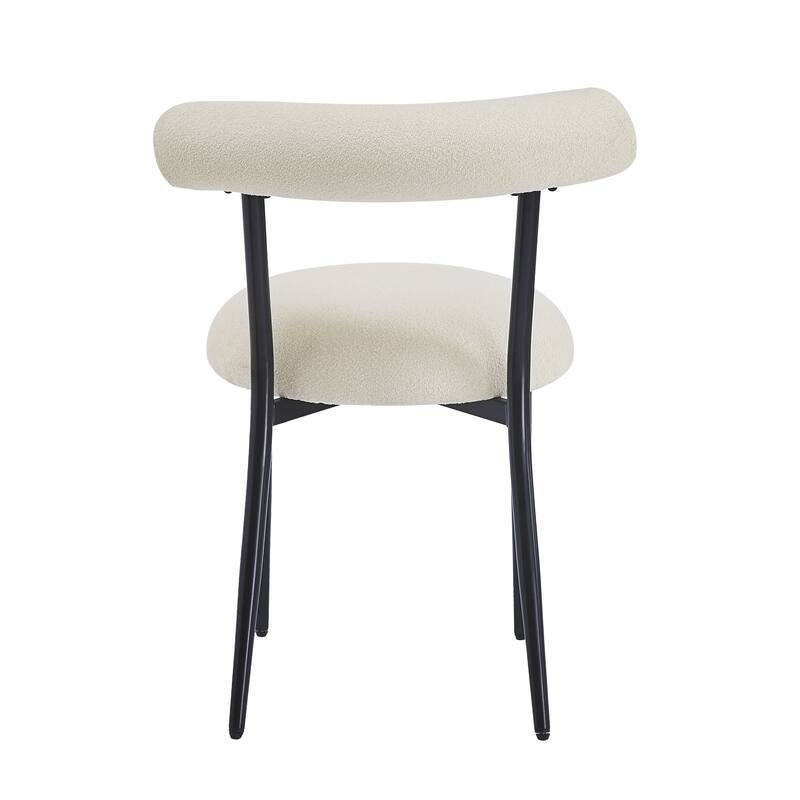 Open Back Upholstered Dining Chair Set of 2 Modern Kitchen Chairs with Metal, Fabric Dining Room Chairs for Living Room