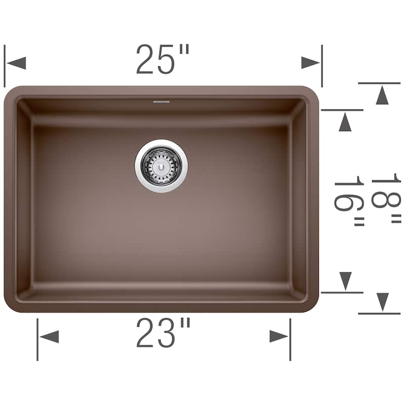 Blanco Precis 18-In X 25-In Granite Kitchen Sink - 25" x 18" x 5" - 25" x 18" x 5"