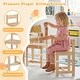 preview thumbnail 19 of 18, Gymax 5-Piece Kids Table and Chairs Set Solid Rubber Wood Toddler