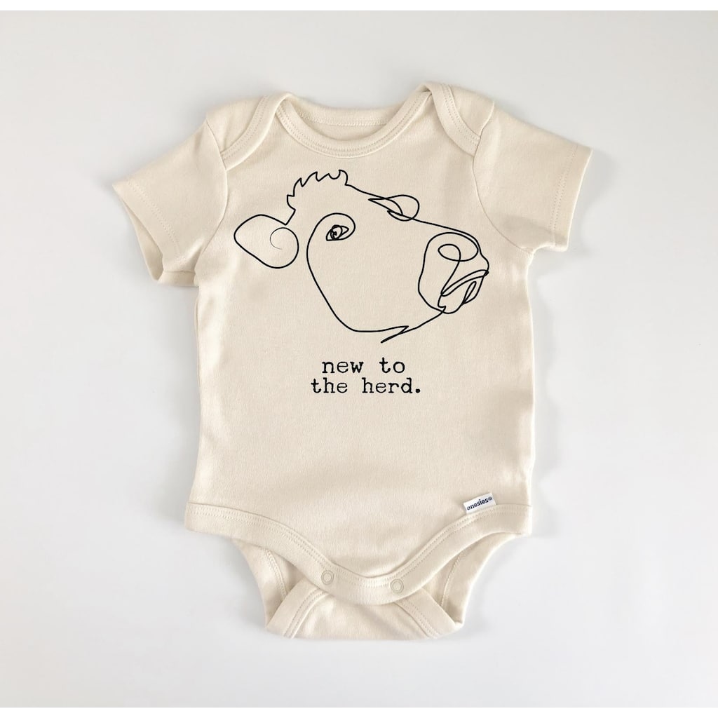 Cow Herd Farm - Baby Boy Girl Clothes Infant Bodysuit Funny Cute Newborn