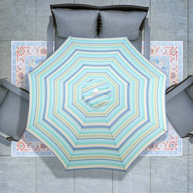 Aoodor 9FT Outdoor Patio Market Umbrella with Push Button Tilt and Crank