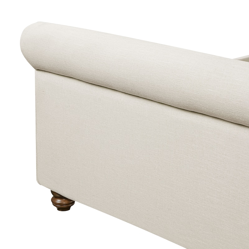 Christopher Knight Home - Modern Linen Upholstered Bed Frame with Solid Wood Legs and a Robust Headboard and Footboard