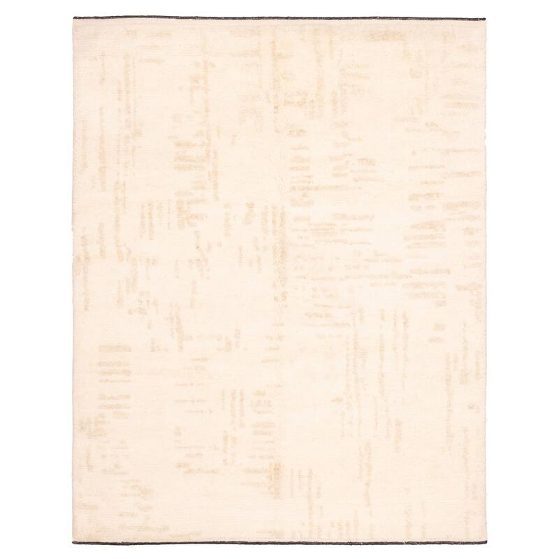 ECARPETGALLERY Hand-knotted Looma Cream Wool Rug - 8'1 x 10'2