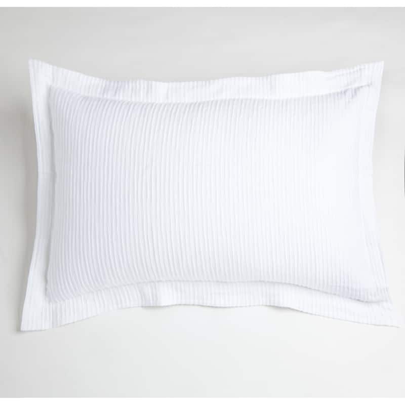 Tedan White Cotton Matelasse Coverlet or Pillow Sham - Standard Sham