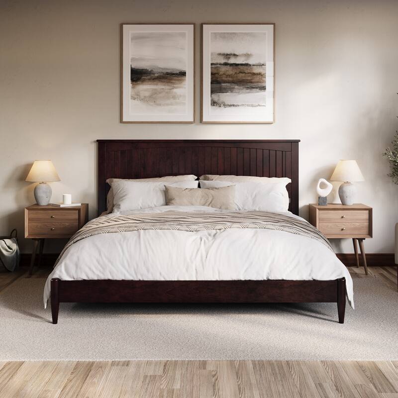Naples Solid Wood Low Profile Platform Bed