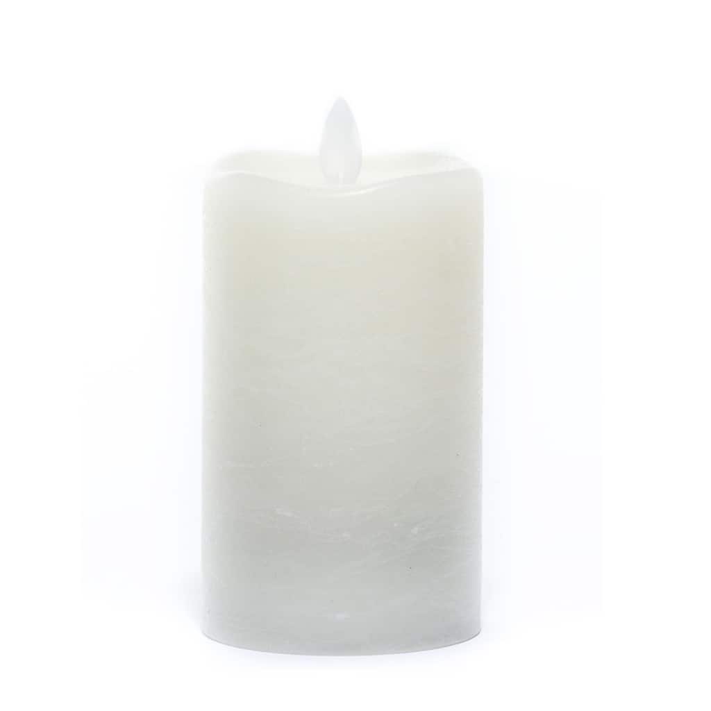 5" Ivory Battery Operated Flameless LED Frosted Pillar Candle