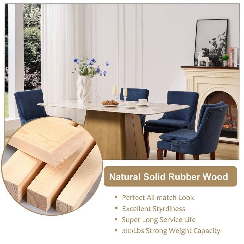 Modern Double-layer Cushioned Dining Chairs Set of 6