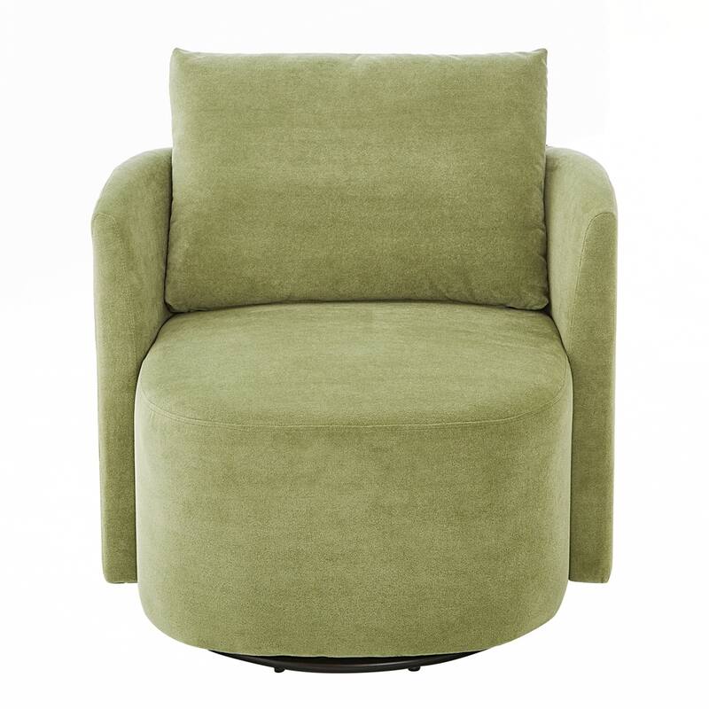 Upholstered Swivel Sofa Chair with Curved Desig