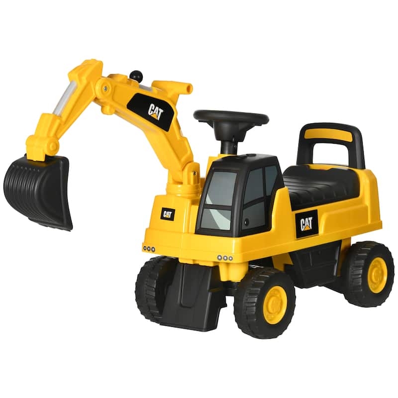 Licensed CAT Excavator Ride-On for Toddlers, Interactive Shovel, Stable Design, Comfortable Seat