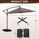 preview thumbnail 32 of 64, Ainfox 10 ft. Patio Offset Solar LED Umbrellas Cantilever Outside Umbrellas with Base