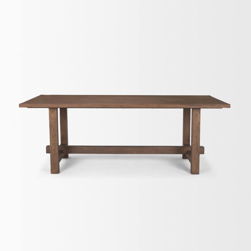 Suke 84" Rectangular Wood Trestle Dining Table - 84.0L x 42.0W x 30.0H
