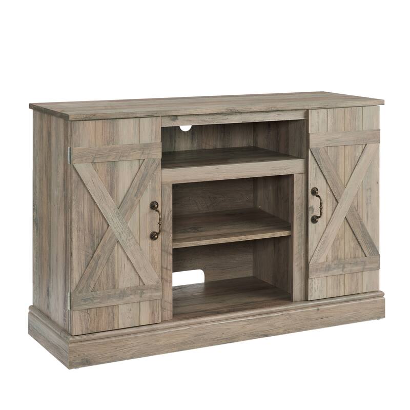 47 Farmhouse TV Stand with Barn Doors and Storage for 50 TV - Ashland Pine.