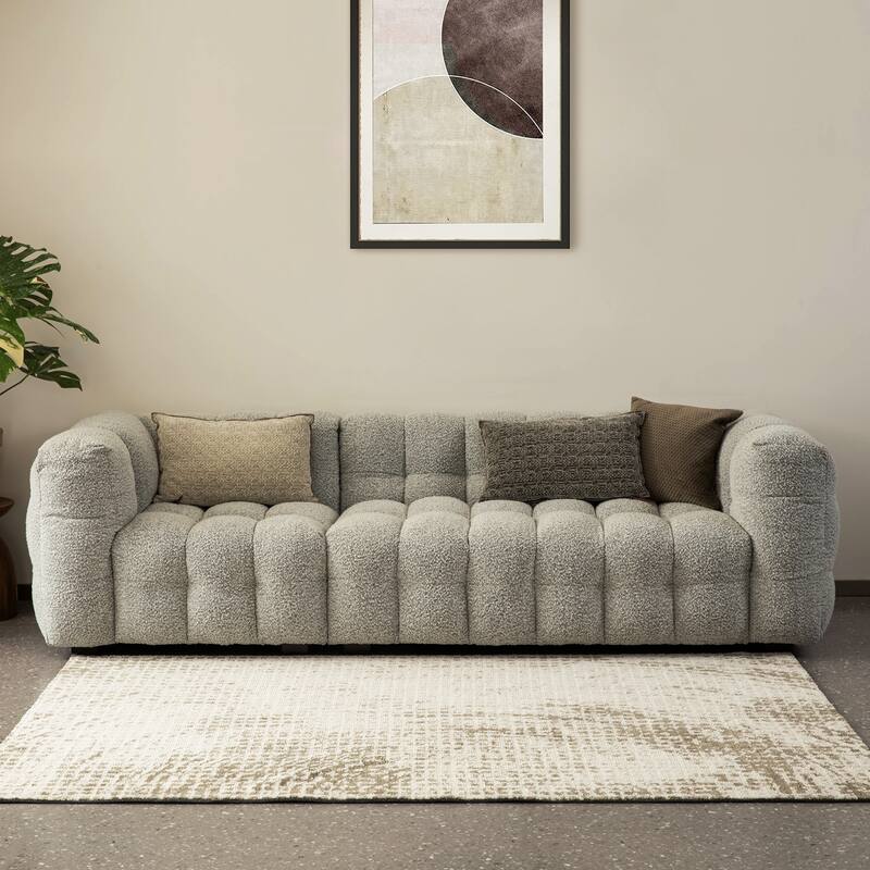 Glitzhome Modern Geometric Abstract Pattern High-Low Shag Area Rugs