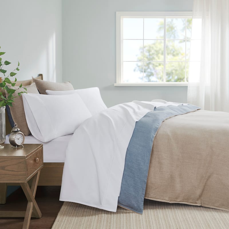 Madison Park 600 Thread Count Pima Cotton Sheet Set - Queen - White