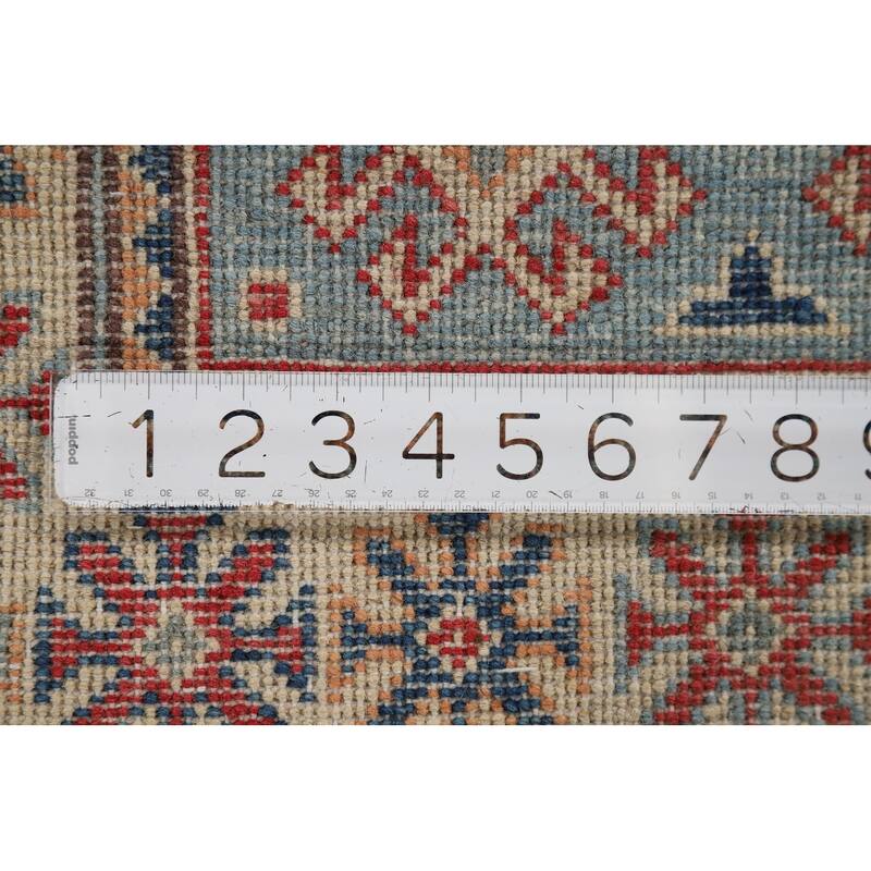 Light Blue Kazak Foyer Rug Handmade Wool Carpet - 2'1" x 3'1"