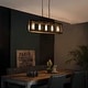 preview thumbnail 5 of 21, 5-Light Mid-Century Modern Industrial Linear Kitchen Island Pendant Vintage Rectangle Glass Chandelier