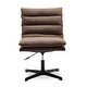 preview thumbnail 3 of 6, 360° Swivel Accent Chair, Cross Legged Office Chair, Adjustable Armless Wide Home Lounge Chair