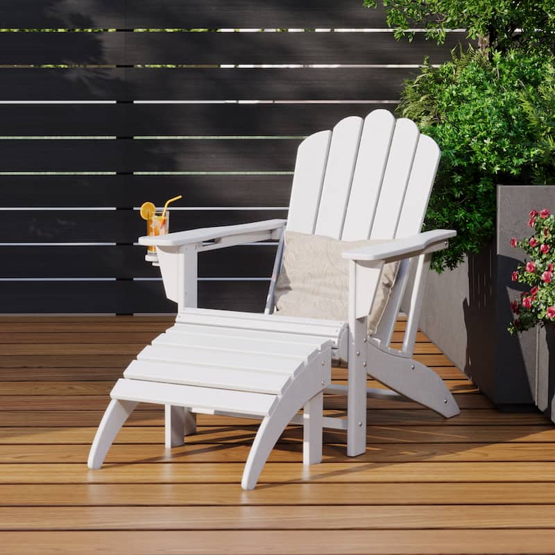 Aderson Outdoor Poly Adirondack Chair with Ottoman