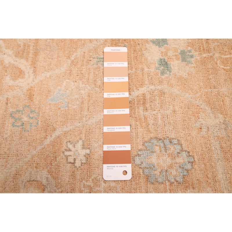 ECARPETGALLERY Hand-knotted Peshawar Oushak Brown Wool Rug - 8'11 x 11'8